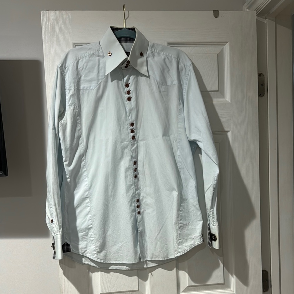 BOGOSSE Men's Light Blue  Shirt size 4